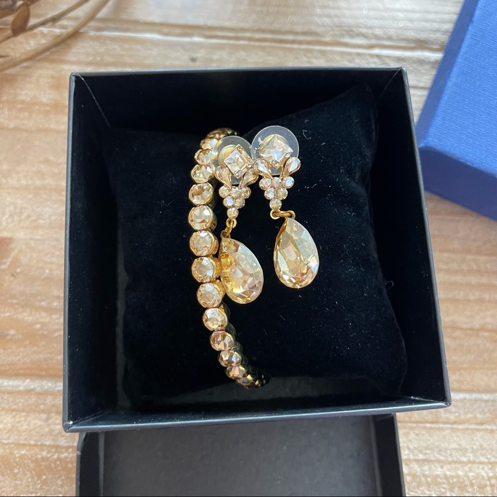 Stretchy bracelet and earring set costume jewelry